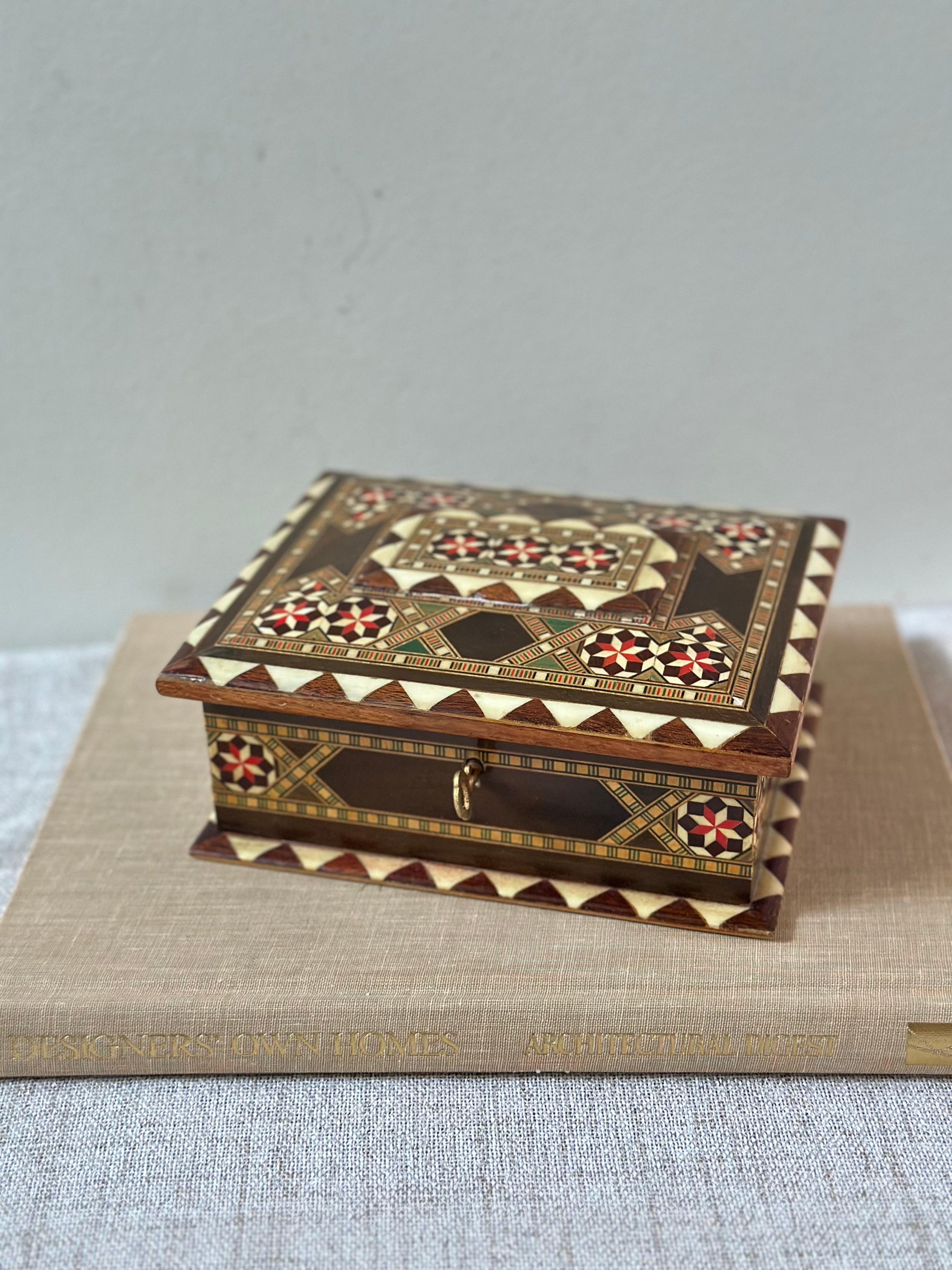 Vintage Spanish Mosaic Wood Box