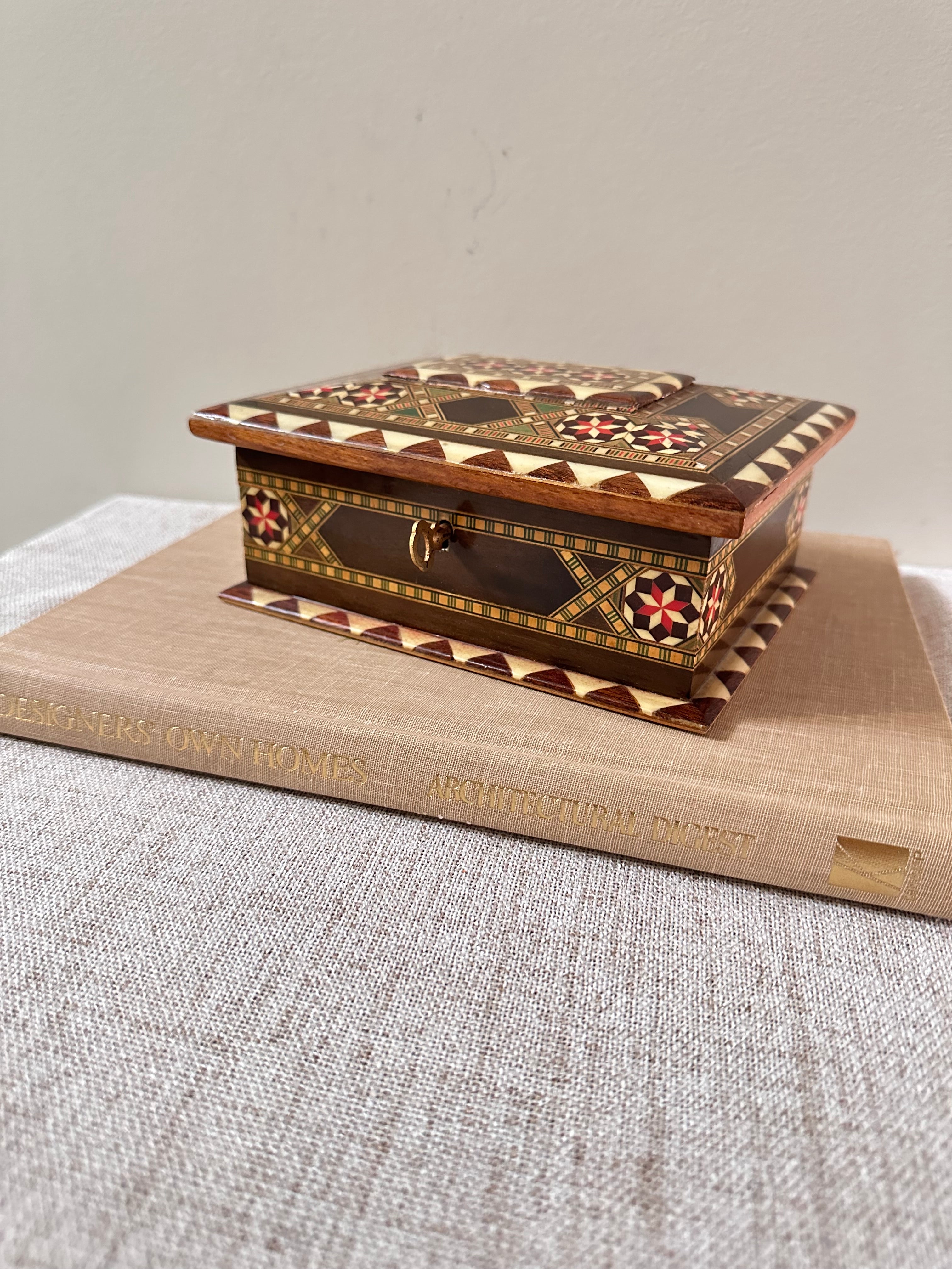 Vintage Spanish Mosaic Wood Box