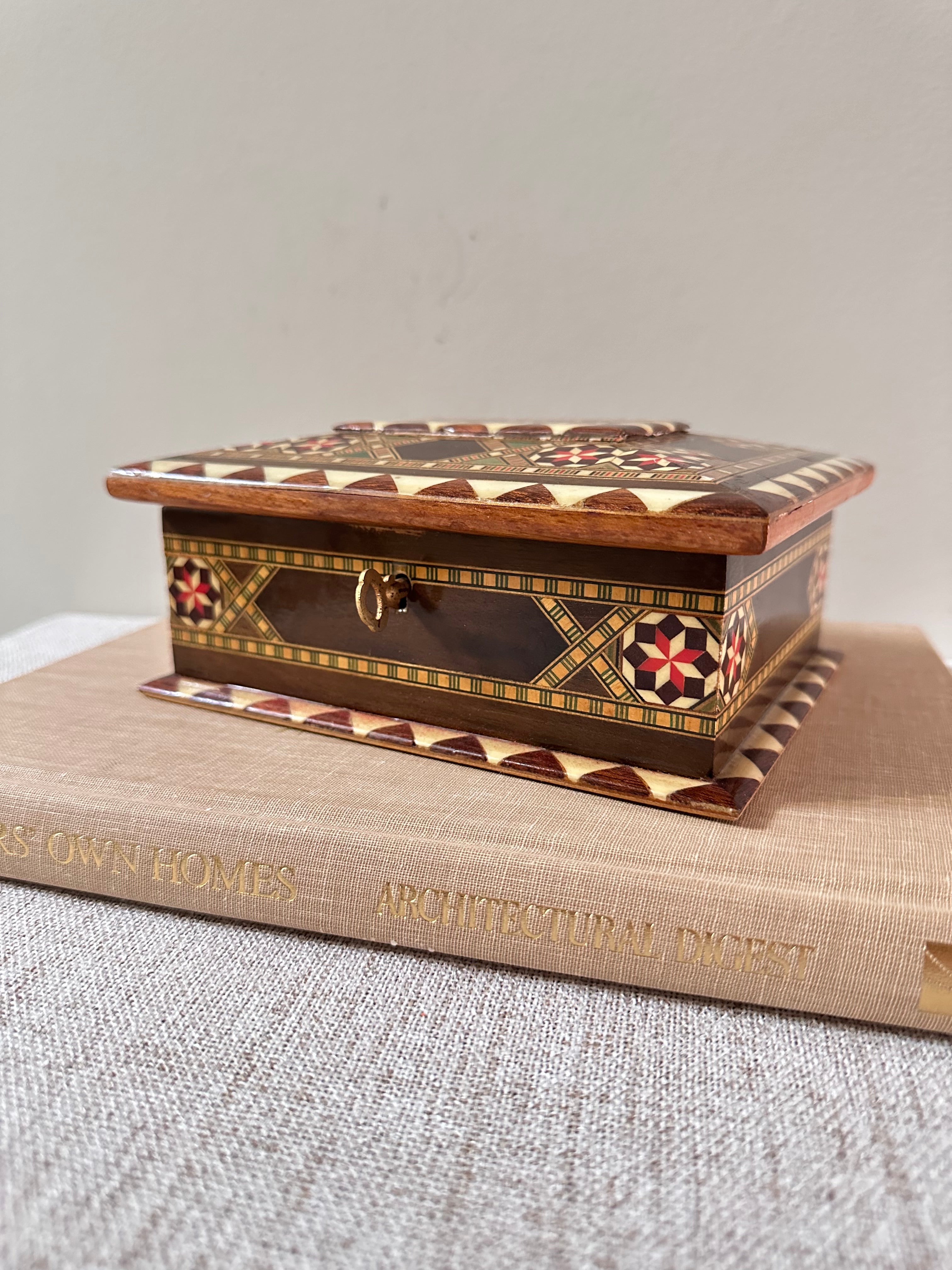Vintage Spanish Mosaic Wood Box