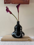 Black Swirl Murano Glass Vase