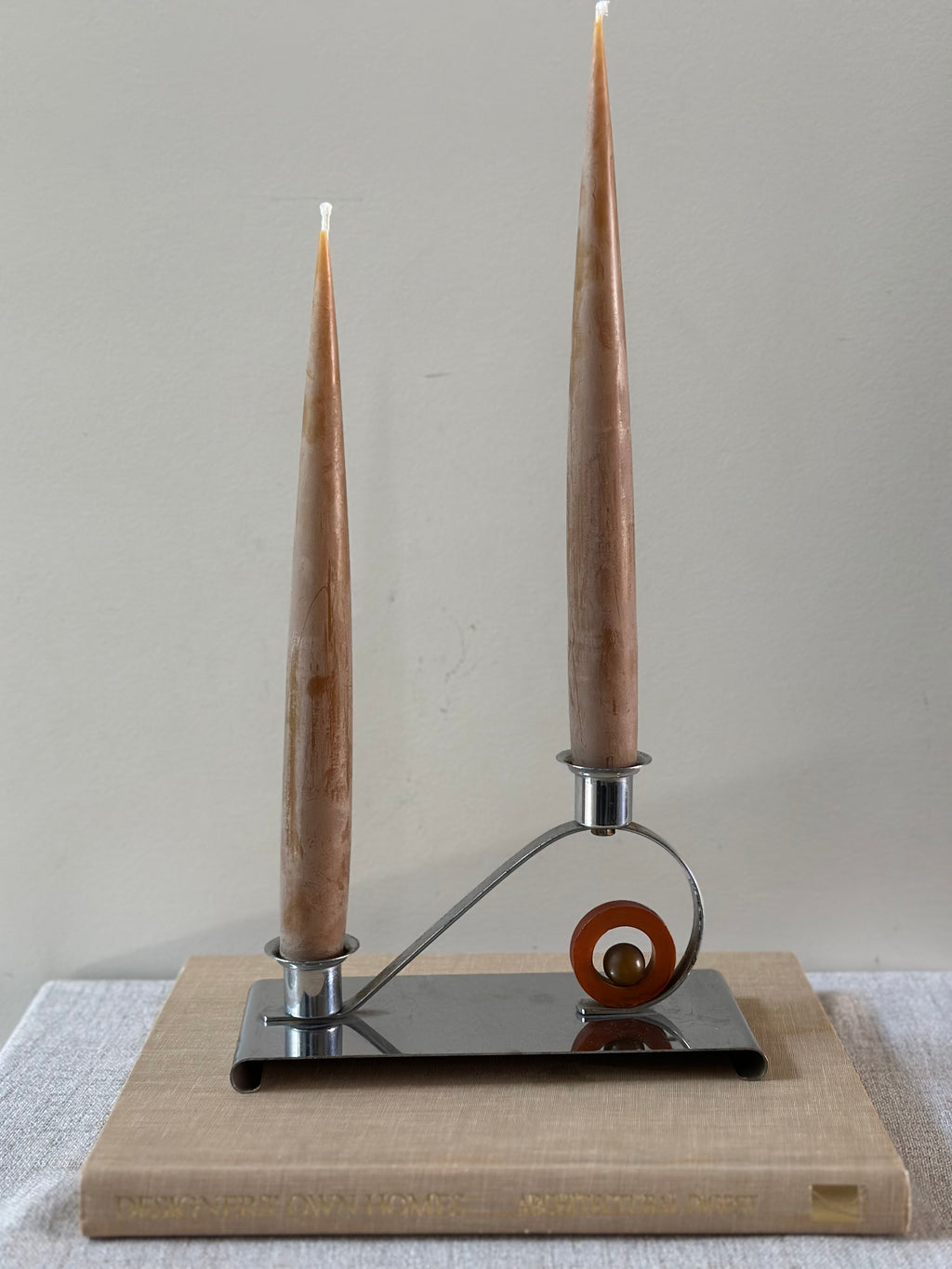 Vintage Chrome & Bakelite Candlestick