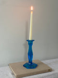 Vintage Blue Glass Candlestick